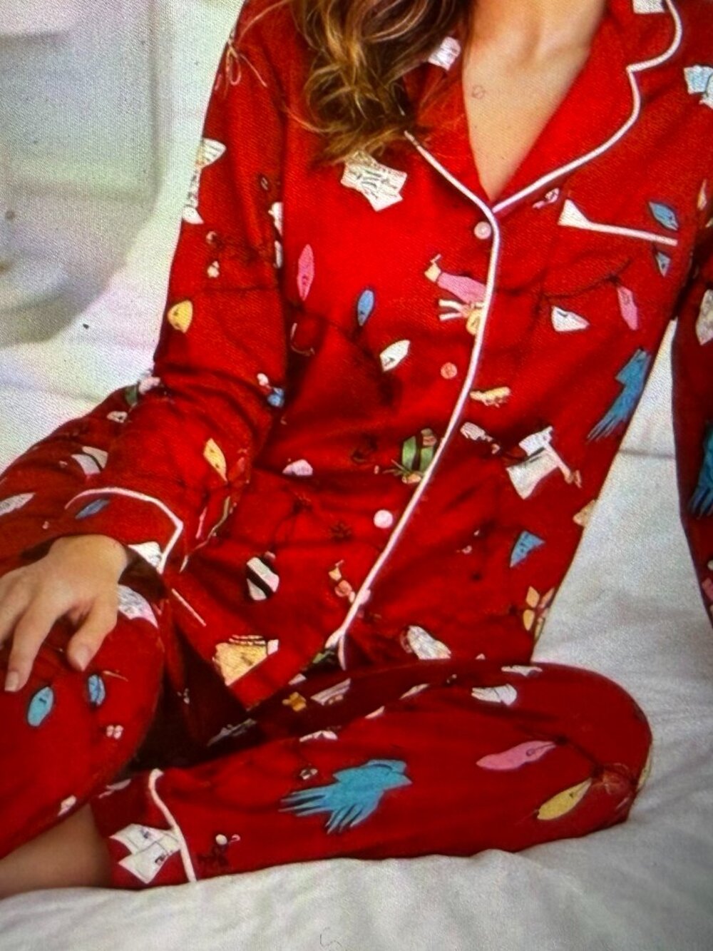 KATE SPADE New York Red Novel Print Pajama Set Super Soft Women’s Sz X-Large NWT